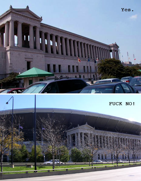 Soldier Field before and after