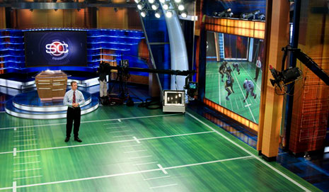 sportscenter football studio virtual playbook field