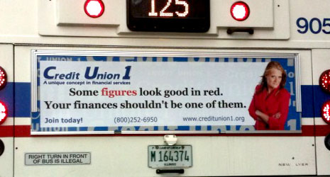 credit union 1 bus ad