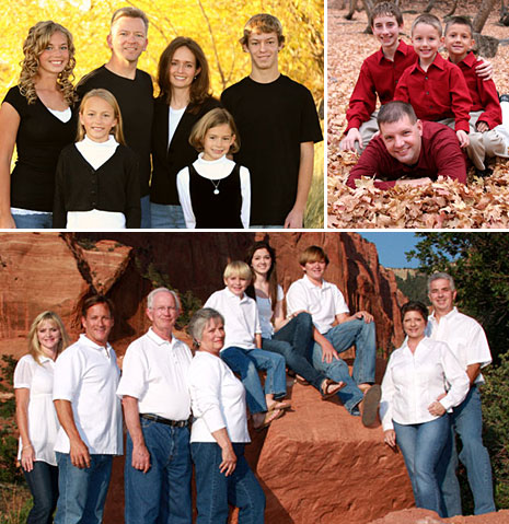 family portrait all dressed the same