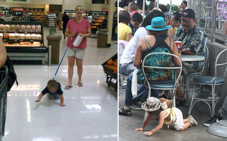 kids on leash children on leash